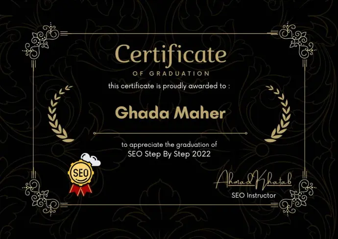 certificate for seo step by step course